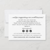 モダンブランディングスモールビジネスオーダー梱包ロゴ サンキューカード (裏面)