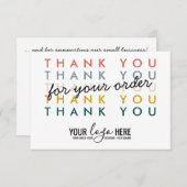 モダンブランディングスモールビジネスオーダー梱包ロゴ サンキューカード (正面/裏面)