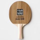 モダンブランドロゴ画像素朴ウッド名前をカスタムする 卓球ラケット (正面)