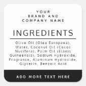 モダンブランド原料リスト製品ラベルの追加 スクエアシール (正面)