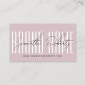 モダンブランド名をピンクにエレガント追加 名刺 (正面)