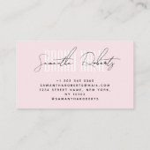 モダンブランド名を淡いエレガントピンクに追加 名刺 (裏面)