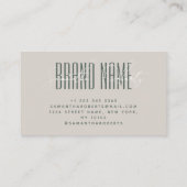 モダンブランド名を緑にエレガント追加 名刺 (裏面)