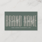 モダンブランド名を緑にエレガント追加 名刺 (正面)