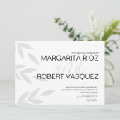 モダンブランド グレー ホワイト スクリプト 結婚式招待状 招待状 (スタンド正面)