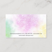 モダンブラ絵を描シアーティストのフォトピンクグリッター 名刺 (裏面)