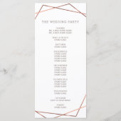 モダンブルゴーニュフローラアイボリー幾何結婚の プログラム (裏面)