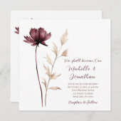 モダンブルゴーニュフローラクリスチャン結婚バイブル 招待状 (正面/裏面)