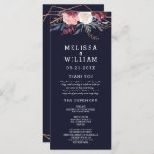 モダンブルゴーニュフローラネイビージオメト結婚リー プログラム (正面/裏面)