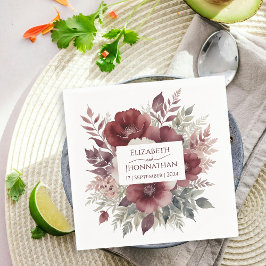 モダンブルゴーニュフローラ水結婚色の名前 スタンダードカクテルナプキン