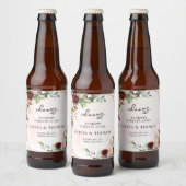 モダンブルゴーニュフローラ金ゴールド幾何学模様 ビールラベル (ボトル)