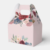 モダンブルゴーニュ水の色のフローラ素朴結婚の フェイバーボックス (裏面サイド)