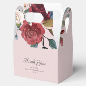 モダンブルゴーニュ水の色のフローラ素朴結婚の フェイバーボックス (オープン)