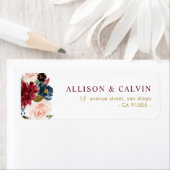 モダンブルゴーニュ赤面結婚フローラ住所 シール (インサイチュ)