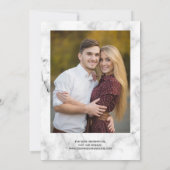 モダンブルゴーニュ金ゴールドアゲイト大理石結婚写真 招待状 (裏面)