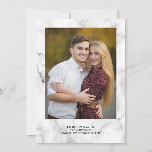 モダンブルゴーニュ金ゴールドアゲイト大理石結婚写真 招待状 (裏面)