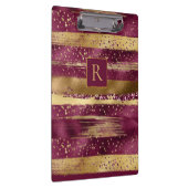 モダンブルゴーニュ、金ゴールドブラシ筆及びモノグラム クリップボード (右)