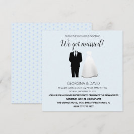モダンブルーで結婚しました! ウェディング 案内状