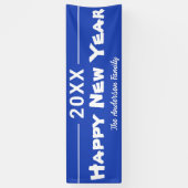モダンブルーのお正月おめでとうの飾り 横断幕 (縦)