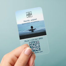 モダンブルーのビジネス ロゴ 写真 QRコード