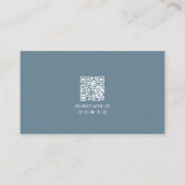 モダンブルーのプロフェッショナルQRコードフォトロゴ 名刺 (裏面)