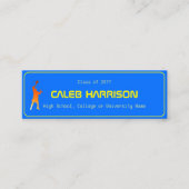 モダンブルーの最新テクノロジー卒業式 スキニー名刺 (正面)