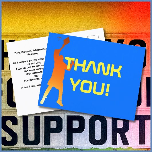 モダンブルーの最新テクノロジー卒業式 ポストカード