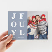 モダンブルーの楽しい写真クリスマス シーズンカード