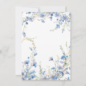 モダンブルーの野生の花の植物学的な結婚前お披露目 招待状 (裏面)