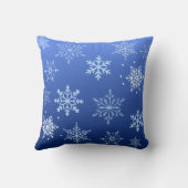 モダンブルーの雪の結晶 クッション (裏面)