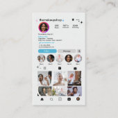 モダンブルーのInstagramカスタムソーシャルメディアQRコード 名刺 (正面)