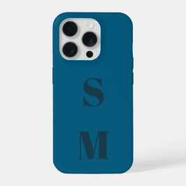 モダンブルーイニシャルミニマルモダン iPhone 15 PROケース