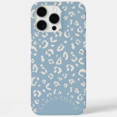 モダンブルーエレガントカスタムヒョウ柄 Case-Mate iPhoneケース (裏面)