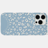 モダンブルーエレガントカスタムヒョウ柄 Case-Mate iPhoneケース (裏面 (横))
