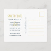 モダンブルーエレガントシンプルフォトセーブザデート インビテーションポストカード (裏面)