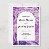 モダンブルーギャラクシーアブストラクトアート ブライダルシャワー 招待状 (正面)