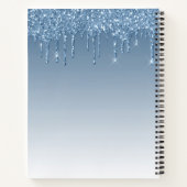 モダンブルーグリッターのレシピブック ノートブック (裏面)