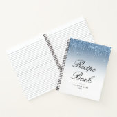 モダンブルーグリッターのレシピブック ノートブック (内部)