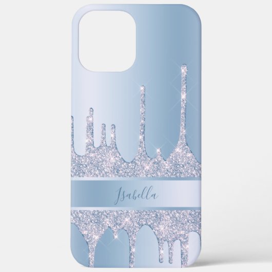モダンブルーグリッタードリカスタムップ Case-Mate iPhoneケース (裏面)