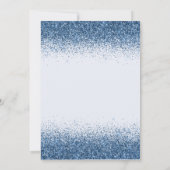 モダンブルーグリッター スイート16 バースデーパーティー 招待状 (裏面)