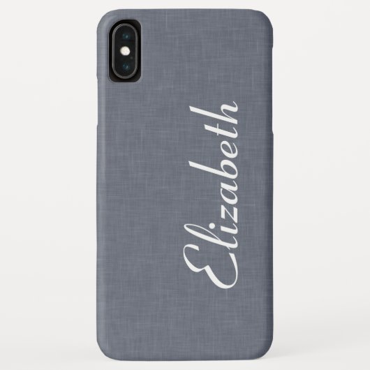 モダンブルーグレイのリネン Case-Mate iPhoneケース (裏面)
