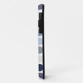 モダンブルーグレーの水玉模様モノグラム Case-Mate iPhoneケース (裏面/左)