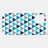 モダンブルーグレー幾何学三角形パターン Case-Mate iPhoneケース (裏面 (横))
