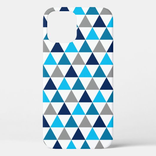 モダンブルーグレー幾何学三角形パターン Case-Mate iPhoneケース (裏面)