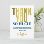 モダンブルーゴールドパーティー サンキューカード (スタンド正面)