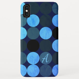 モダンブルーサークルとモノグラム iPhone XS MAXケース