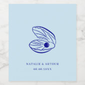 モダンブルーシ地中海のェル結婚のワインラベル ワインラベル (シングルラベル)