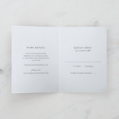 モダンブルーストライプエレガントウェディング 招待状 (内部)
