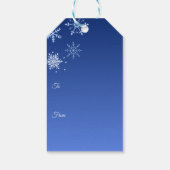 モダンブルースノーフレークのクリスマス ギフトタグ (裏面)