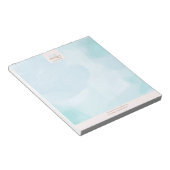 モダンブルーターコイズウォーターカラー ノートパッド (アングル)